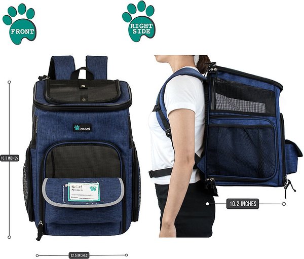 Show full view: PetAmi Airline Approved Backpack Dog & Cat Carrier, Navy slide 3 of 9