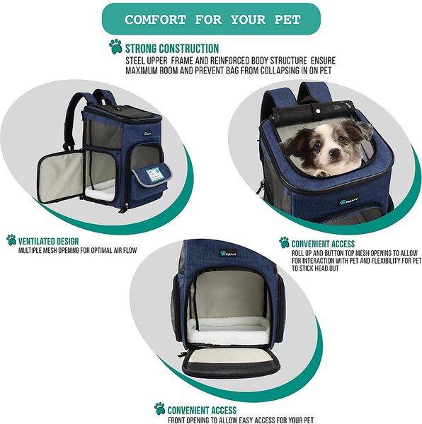 Show full view: PetAmi Airline Approved Backpack Dog & Cat Carrier, Navy slide 5 of 9