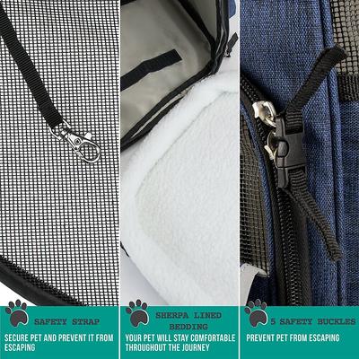 Show full view: PetAmi Airline Approved Backpack Dog & Cat Carrier, Navy slide 7 of 9
