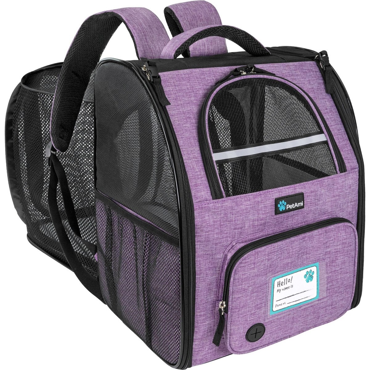 PetAmi Airline Approved Expandable Backpack Dog & Cat Carrier, Purple