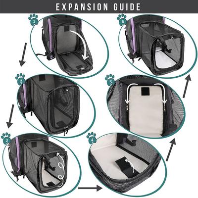 Show full view: PetAmi Airline Approved Backpack Dog & Cat Carrier, Purple slide 3 of 8