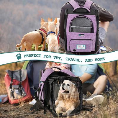 Show full view: PetAmi Airline Approved Backpack Dog & Cat Carrier, Purple slide 7 of 8
