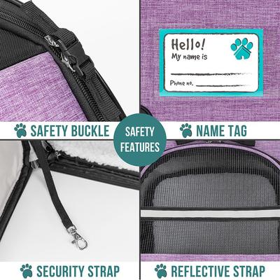 Show full view: PetAmi Airline Approved Backpack Dog & Cat Carrier, Purple slide 5 of 8