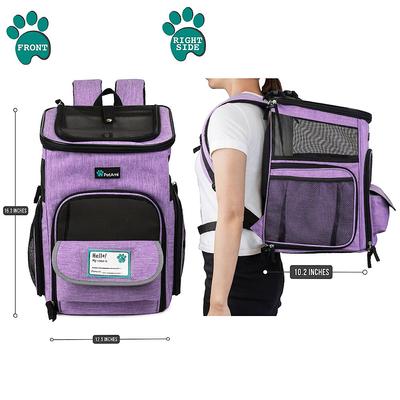 Show full view: PetAmi Airline Approved Backpack Dog & Cat Carrier, Purple slide 4 of 10