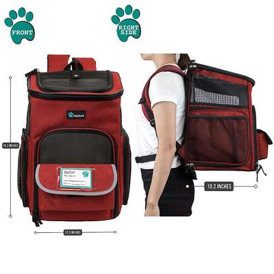 Show full view: PetAmi Airline Approved Backpack Dog & Cat Carrier, Red slide 3 of 9