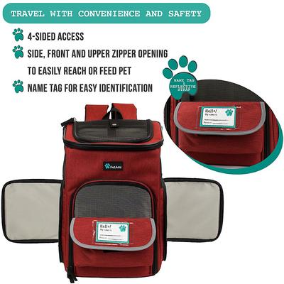 Show full view: PetAmi Airline Approved Backpack Dog & Cat Carrier, Red slide 4 of 9