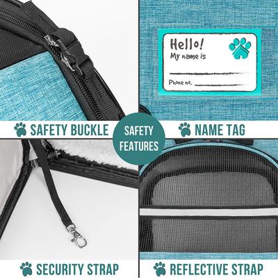 Show full view: PetAmi Airline Approved Backpack Dog & Cat Carrier, Turquoise slide 5 of 8