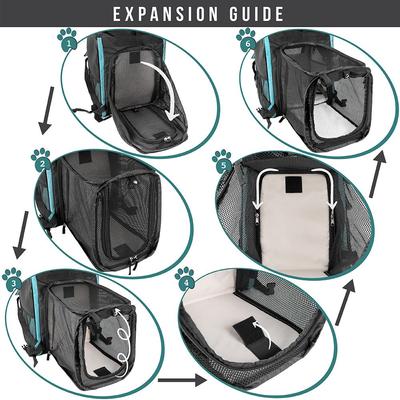 Show full view: PetAmi Airline Approved Backpack Dog & Cat Carrier, Turquoise slide 3 of 8