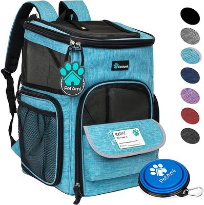 Show full view: PetAmi Airline Approved Backpack Dog & Cat Carrier, Turquoise slide 2 of 9