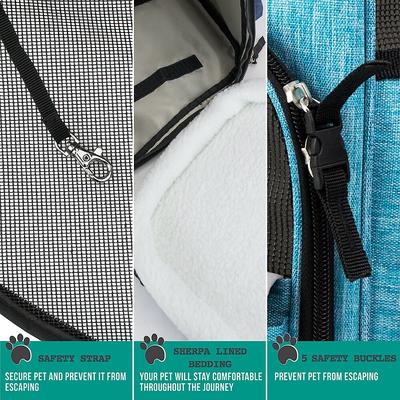Show full view: PetAmi Airline Approved Backpack Dog & Cat Carrier, Turquoise slide 7 of 9