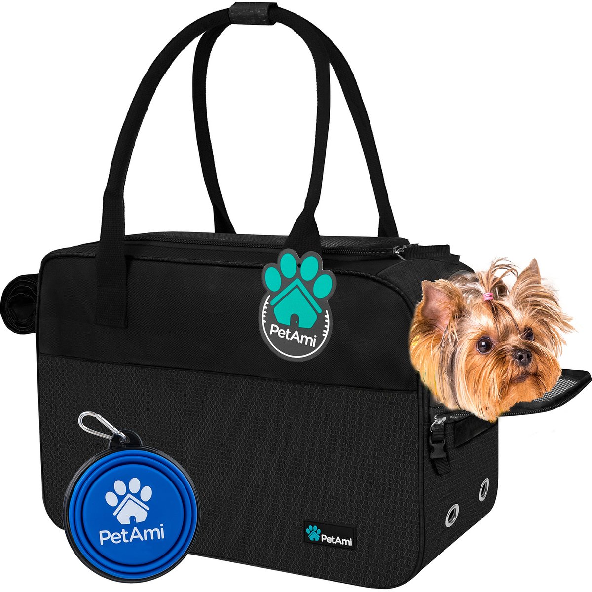 PetAmi Airline Approved Bag Dog & Cat Carrier, Black
