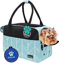 PetAmi Airline Approved Bag Dog & Cat Carrier, Chevron Teal