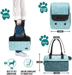 PetAmi Airline Approved Bag Dog & Cat Carrier, Chevron Teal slide 2 of 7