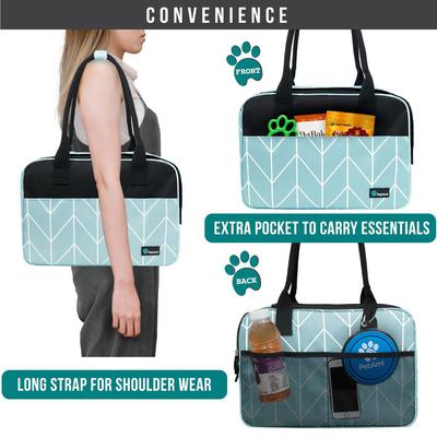 Show full view: PetAmi Airline Approved Bag Dog & Cat Carrier, Chevron Teal slide 6 of 7