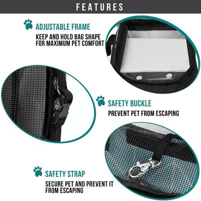 Show full view: PetAmi Airline Approved Bag Dog & Cat Carrier, Chevron Teal slide 5 of 7