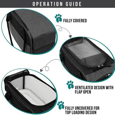 Show full view: PetAmi Airline Approved Bag Dog & Cat Carrier, Heather Charcoal slide 3 of 7