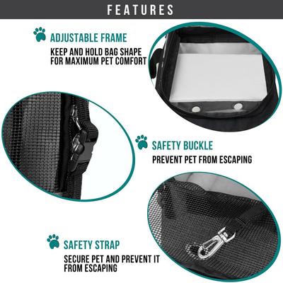 Show full view: PetAmi Airline Approved Bag Dog & Cat Carrier, Heather Charcoal slide 5 of 7