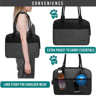 Show full view: PetAmi Airline Approved Bag Dog & Cat Carrier, Heather Charcoal slide 6 of 7