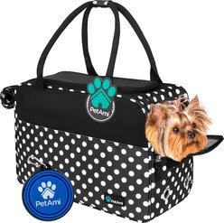 PetAmi Airline Approved Bag Dog & Cat Carrier, Polka Dot Black