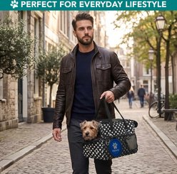 PetAmi Airline Approved Bag Dog & Cat Carrier, Polka Dot Black slide 2 of 7