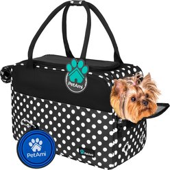 PetAmi Airline Approved Bag Dog & Cat Carrier, Polka Dot Black