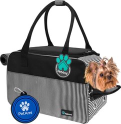 PetAmi Airline Approved Bag Dog & Cat Carrier, Stripe Black