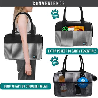 Show full view: PetAmi Airline Approved Bag Dog & Cat Carrier, Stripe Black slide 6 of 7