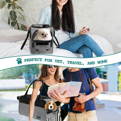 Show full view: PetAmi Airline Approved Bag Dog & Cat Carrier, Stripe Black slide 7 of 7