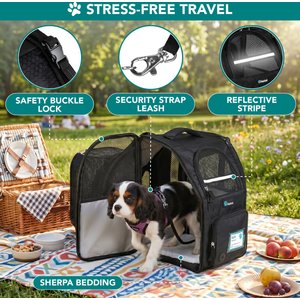 PetAmi Airline Approved Expandable Backpack Dog & Cat Carrier, Black