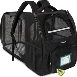PetAmi Airline Approved Expandable Backpack Dog & Cat Carrier, Black