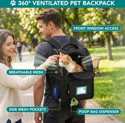 PetAmi Airline Approved Expandable Backpack Dog & Cat Carrier, Black slide 2 of 7