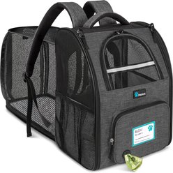 PetAmi Airline Approved Expandable Backpack Dog & Cat Carrier, Charcoal