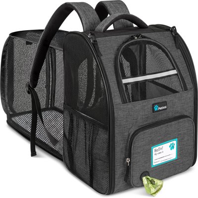 PetAmi PetAmi Airline Approved Expandable Backpack Dog & Cat Carrier, Charcoal