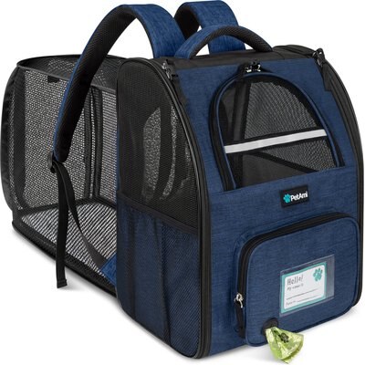 PetAmi PetAmi Airline Approved Expandable Backpack Dog & Cat Carrier, Navy