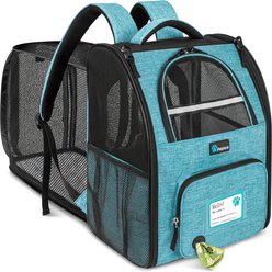 PetAmi Airline Approved Expandable Backpack Dog & Cat Carrier, Turquoise
