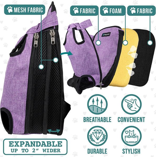 Show full view: PetAmi Airline Approved Front-Carrier Dog & Cat Carrier, Purple, Small slide 3 of 9