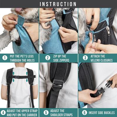 Show full view: PetAmi Airline Approved Front-Carrier Dog & Cat Carrier, Sea Blue, Medium slide 6 of 9