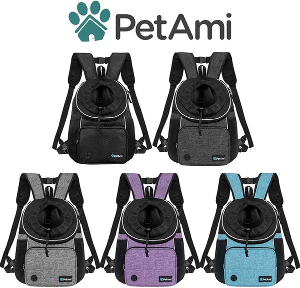 Show full view: PetAmi Airline Approved Front Chest Small Dog & Cat Backpack Carrier, Dark Gray, Large slide 7 of 8