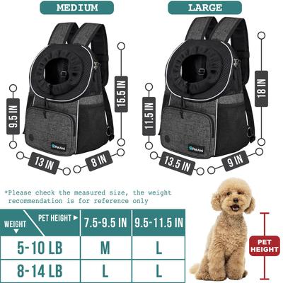 Show full view: PetAmi Airline Approved Front Chest Small Dog & Cat Backpack Carrier, Dark Gray, Large slide 3 of 8