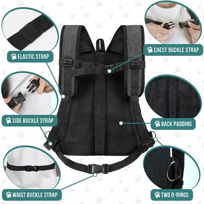 Show full view: PetAmi Airline Approved Front Chest Small Dog & Cat Backpack Carrier, Dark Gray, Medium slide 5 of 8