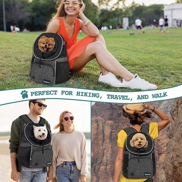 Show full view: PetAmi Airline Approved Front Chest Small Dog & Cat Backpack Carrier, Dark Gray, Medium slide 6 of 8