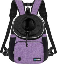PetAmi Airline Approved Front Chest Small Dog & Cat Backpack Carrier, Purple, Large