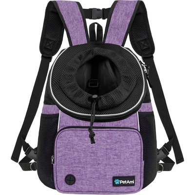 PetAmi PetAmi Airline Approved Front Chest Small Dog & Cat Backpack Carrier, Purple, Large
