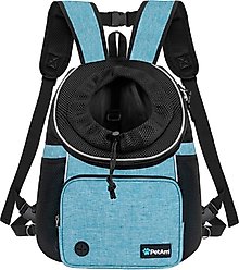 PetAmi Airline Approved Front Chest Small Dog & Cat Backpack Carrier, Teal Blue, Large slide 1 of 7