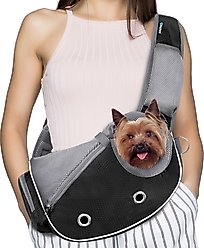 PetAmi Airline Approved Sling Dog & Cat Carrier, Black, Medium