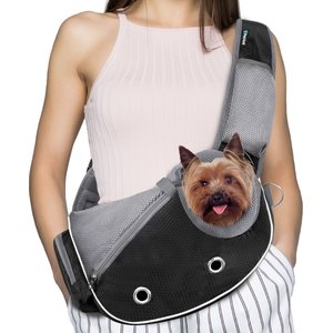 PetAmi Airline Approved Sling Dog & Cat Carrier, Black, Medium