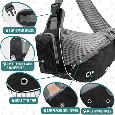 Show full view: PetAmi Airline Approved Sling Dog & Cat Carrier, Black, Medium slide 4 of 8