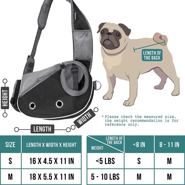 Show full view: PetAmi Airline Approved Sling Dog & Cat Carrier, Black, Medium slide 2 of 8