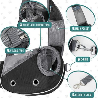 Show full view: PetAmi Airline Approved Sling Dog & Cat Carrier, Black, Medium slide 3 of 8