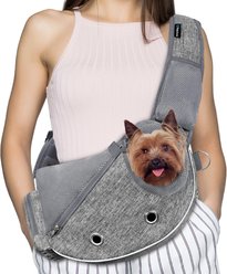 PetAmi Airline Approved Sling Dog & Cat Carrier, Gray, Small